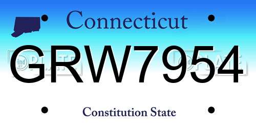 GRW7954 Connecticut License Plate