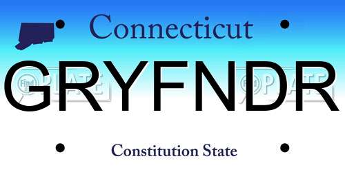 GRYFNDR Connecticut License Plate