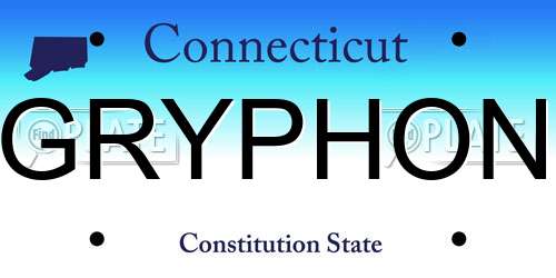 GRYPHON Connecticut License Plate