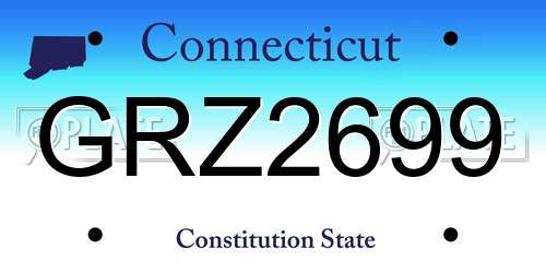 GRZ2699 Connecticut License Plate
