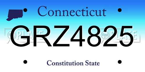 GRZ4825 Connecticut License Plate