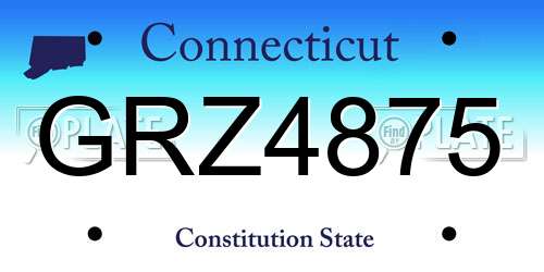 GRZ4875 Connecticut License Plate