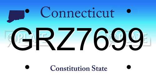 GRZ7699 Connecticut License Plate