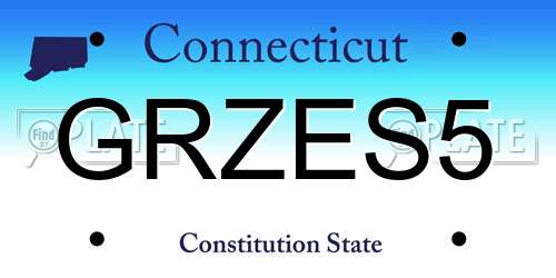 GRZES5 Connecticut License Plate