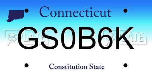 GS0B6K Connecticut License Plate