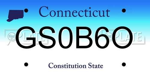 GS0B6O Connecticut License Plate