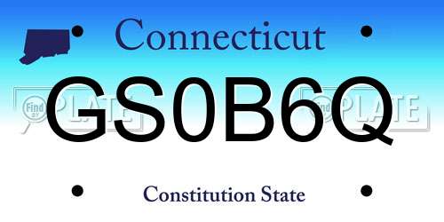 GS0B6Q Connecticut License Plate