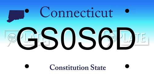 GS0S6D Connecticut License Plate