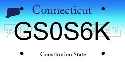 GS0S6K Connecticut License Plate