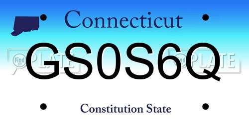 GS0S6Q Connecticut License Plate