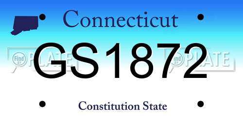 GS1872 Connecticut License Plate