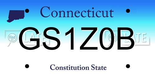 GS1Z0B Connecticut License Plate