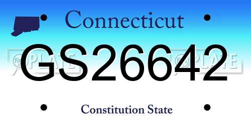 GS26642 Connecticut License Plate
