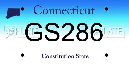 GS286 Connecticut License Plate