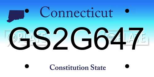 GS2G647 Connecticut License Plate