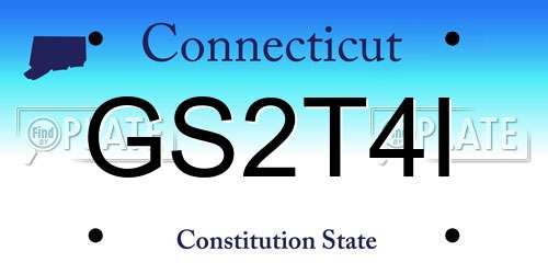 GS2T4I Connecticut License Plate