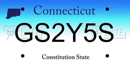 GS2Y5S Connecticut License Plate