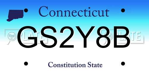 GS2Y8B Connecticut License Plate