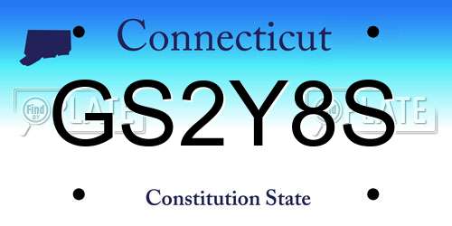 GS2Y8S Connecticut License Plate