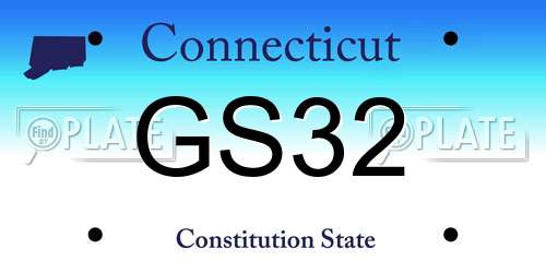 GS32 Connecticut License Plate