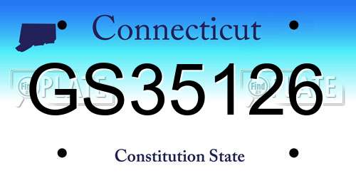 GS35126 Connecticut License Plate