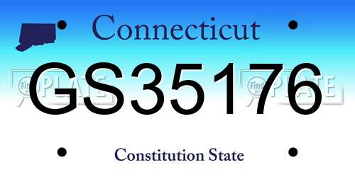 GS35176 Connecticut License Plate