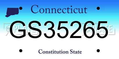 GS35265 Connecticut License Plate