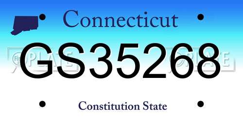 GS35268 Connecticut License Plate