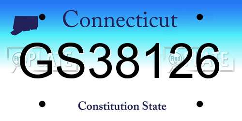 GS38126 Connecticut License Plate