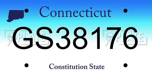 GS38176 Connecticut License Plate