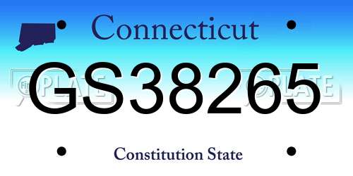 GS38265 Connecticut License Plate