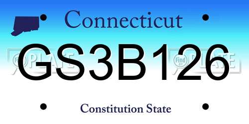 GS3B126 Connecticut License Plate