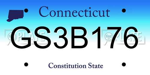 GS3B176 Connecticut License Plate