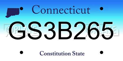 GS3B265 Connecticut License Plate
