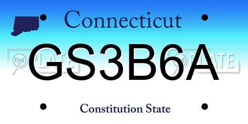 GS3B6A Connecticut License Plate