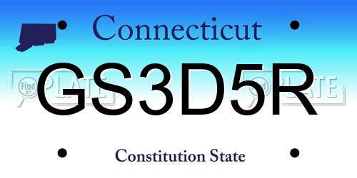 GS3D5R Connecticut License Plate