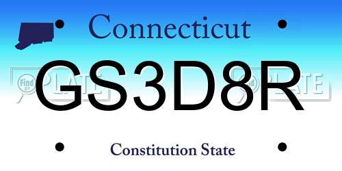 GS3D8R Connecticut License Plate