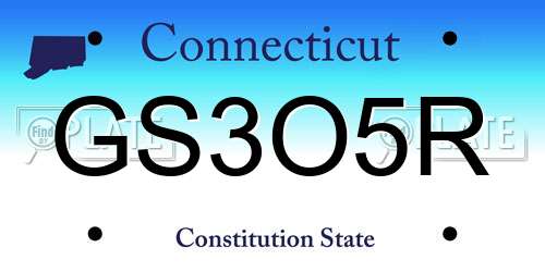 GS3O5R Connecticut License Plate