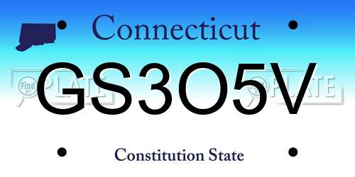 GS3O5V Connecticut License Plate