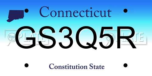GS3Q5R Connecticut License Plate