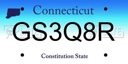 GS3Q8R Connecticut License Plate