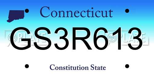 GS3R613 Connecticut License Plate
