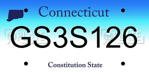 GS3S126 Connecticut License Plate