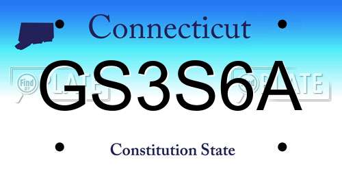 GS3S6A Connecticut License Plate