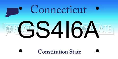 GS4I6A Connecticut License Plate