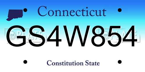 GS4W854 Connecticut License Plate