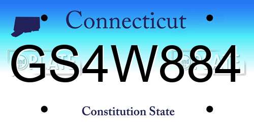 GS4W884 Connecticut License Plate