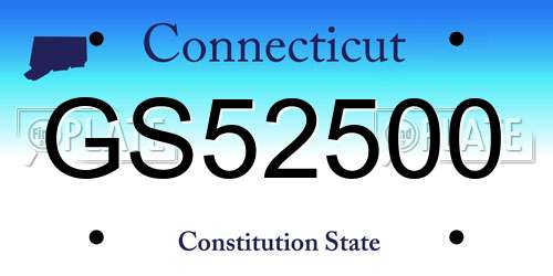 GS52500 Connecticut License Plate