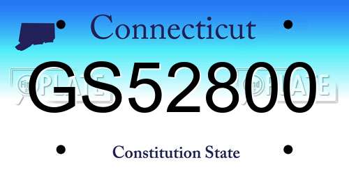 GS52800 Connecticut License Plate