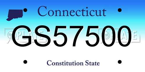 GS57500 Connecticut License Plate